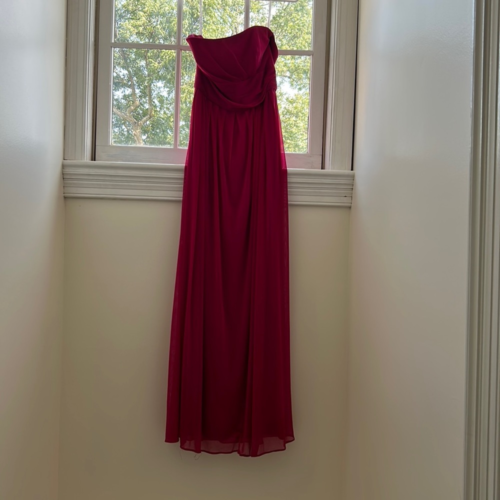 Alfred Sung Pink Strapless Gown